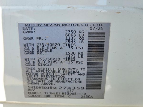 2025 NISSAN PATHFINDER Platinum — VINS