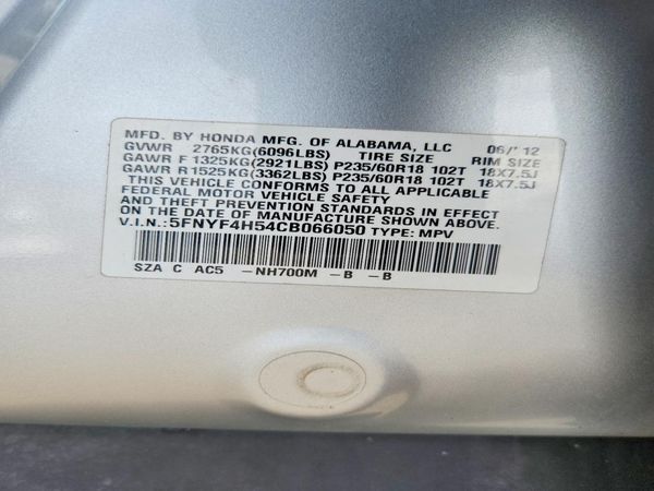2012 HONDA PILOT EX-L
