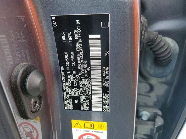 2018 LEXUS RX 350/350 F Sport — VINS