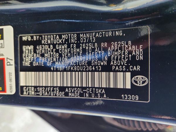 2013 TOYOTA CAMRY