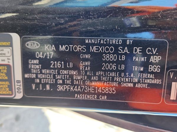 2017 KIA FORTE