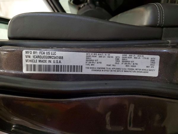 2021 DODGE DURANGO Citadel — VINS