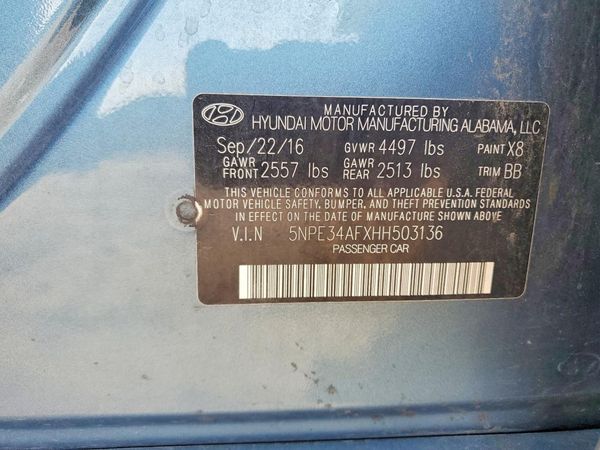 2017 HYUNDAI SONATA