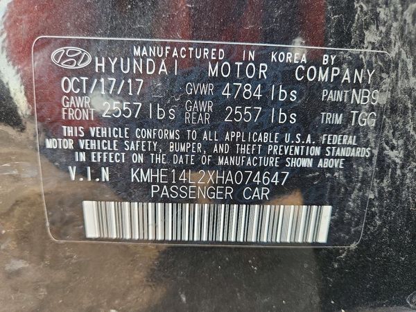 2017 HYUNDAI SONATA Plug-in Hybrid