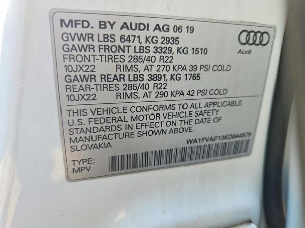 2019 AUDI Q8 S Line quattro Prestige