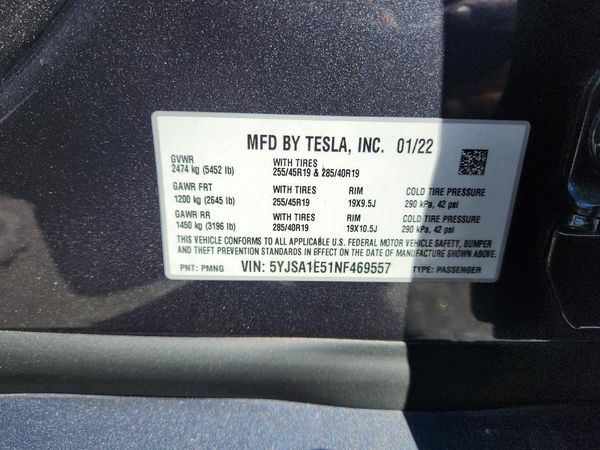2022 TESLA MODEL S