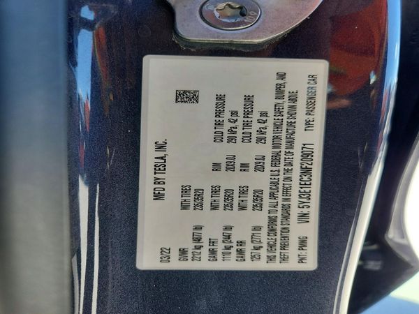 2022 TESLA MODEL 3