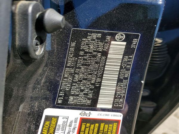 2012 TOYOTA CAMRY — VINS