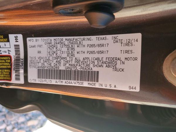2015 TOYOTA TACOMA Delux Grade