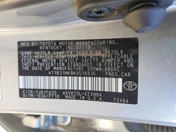 2019 TOYOTA CAMRY