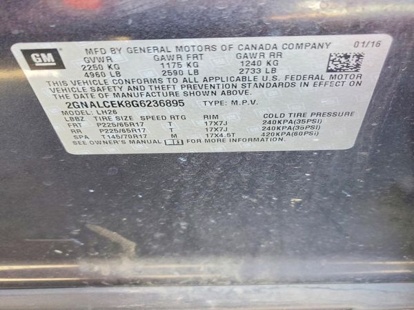 2016 CHEVROLET EQUINOX LT