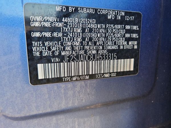2018 SUBARU FORESTER
