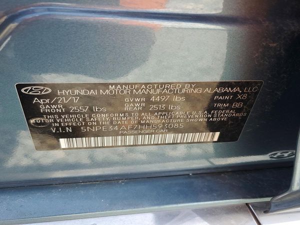 2017 HYUNDAI SONATA