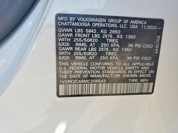 2021 VOLKSWAGEN ATLAS CROSS SPORT 4Motion SE — VINS