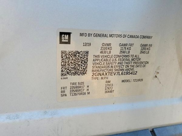2020 CHEVROLET EQUINOX LT (2FL)