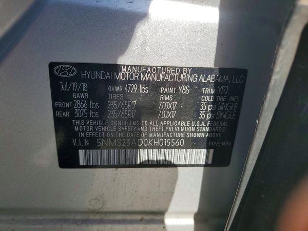 2019 HYUNDAI SANTA FE SE
