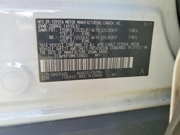 2021 TOYOTA RAV4 XLE