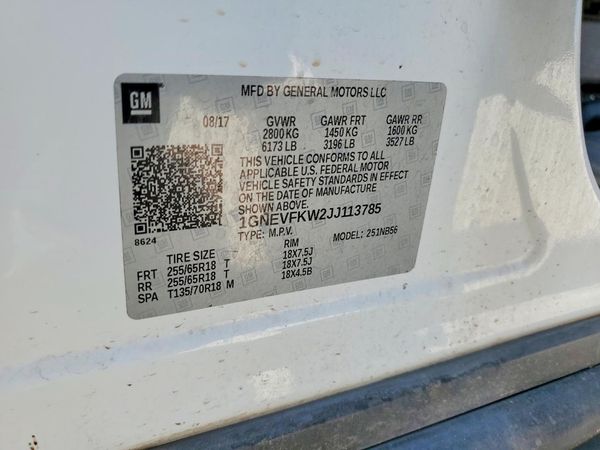 2018 CHEVROLET TRAVERSE LS