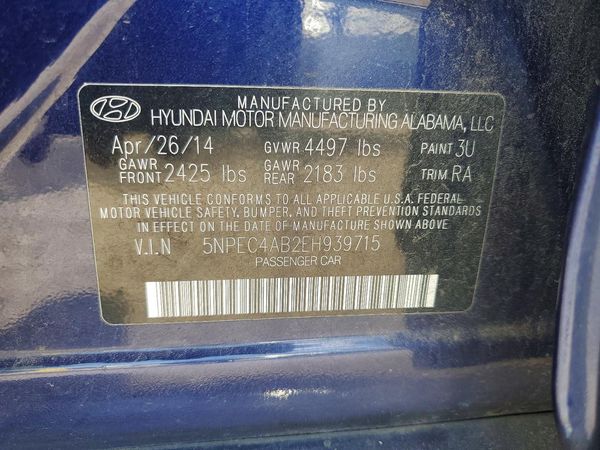 2014 HYUNDAI SONATA