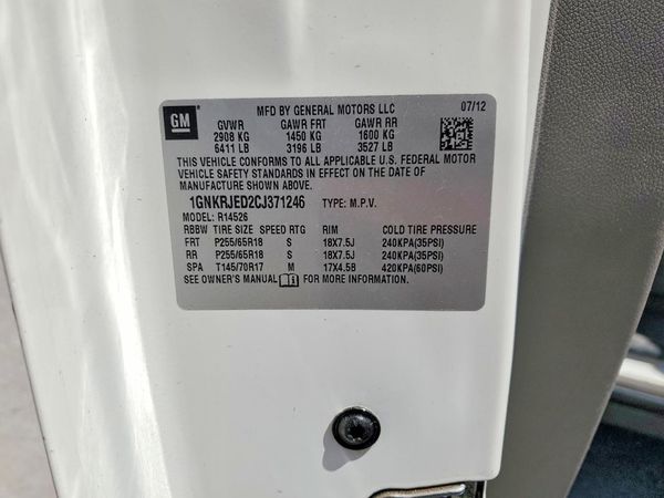 2012 CHEVROLET TRAVERSE 2LT