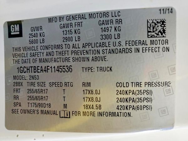 2015 CHEVROLET COLORADO Work Truck