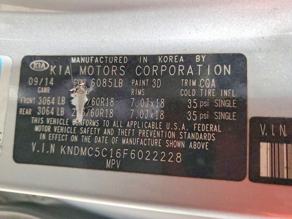 2015 KIA SEDONA GLS - Middle level