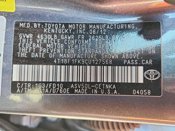 2012 TOYOTA CAMRY