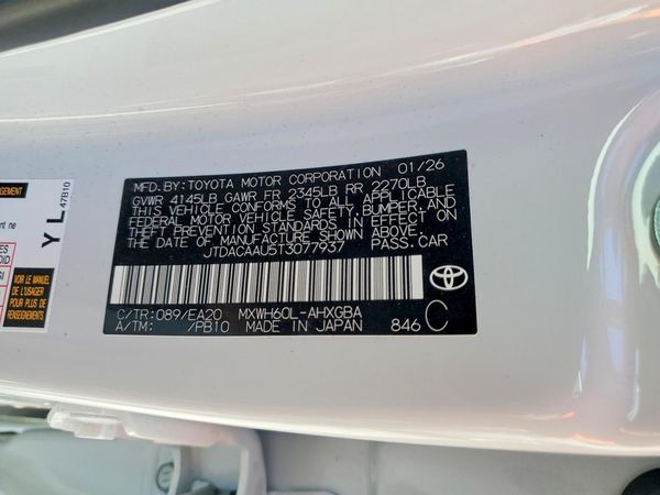 2026 TOYOTA PRIUS — VINS