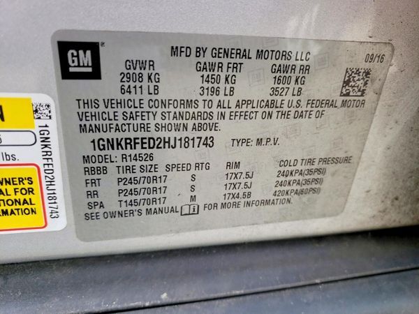 2017 CHEVROLET TRAVERSE LS