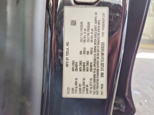 2022 TESLA MODEL 3