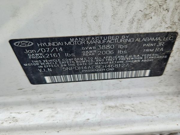 2014 HYUNDAI ELANTRA GLS(Middle) — VINS