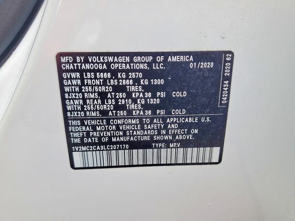 2020 VOLKSWAGEN ATLAS CROSS SPORT 4Motion SEL
