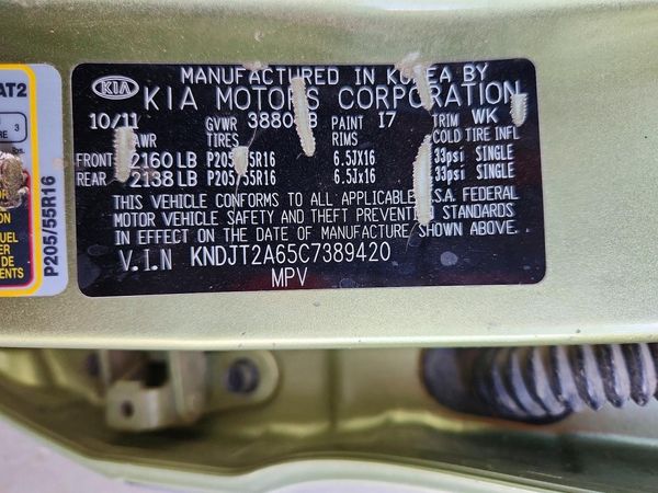 2012 KIA SOUL GL — VINS