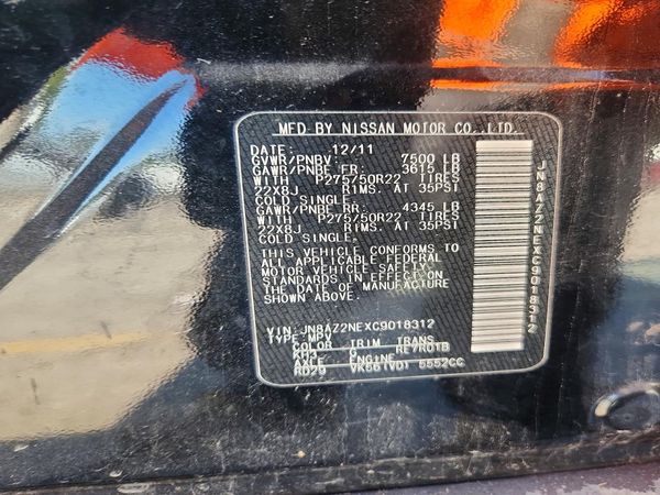 2012 INFINITI QX56 — VINS