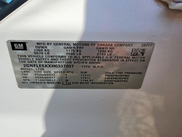 2017 CHEVROLET EQUINOX LS — VINS