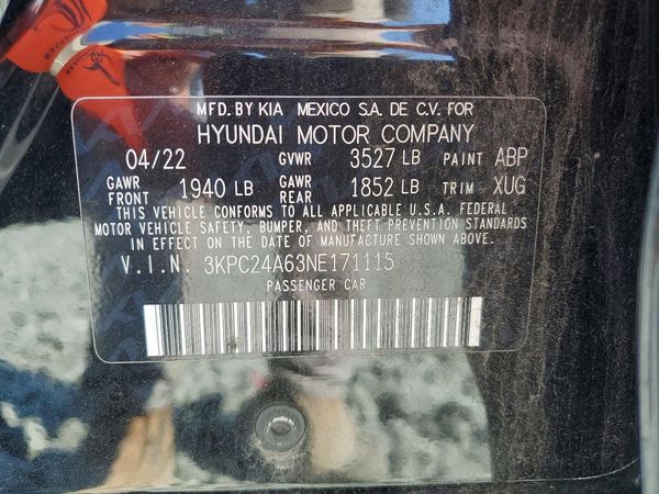 2022 HYUNDAI ACCENT