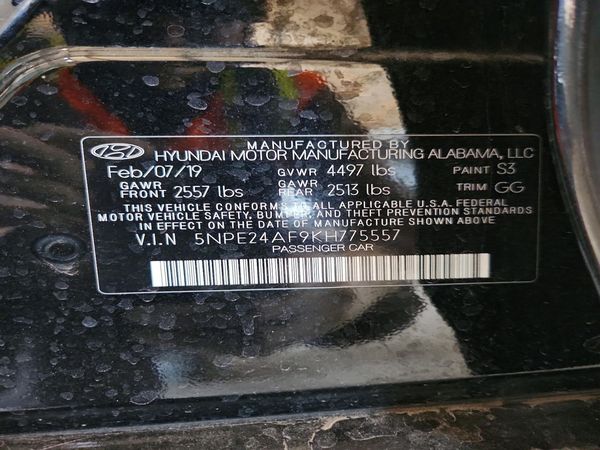 2019 HYUNDAI SONATA