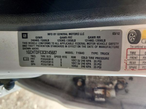 2012 CHEVROLET COLORADO 2LT
