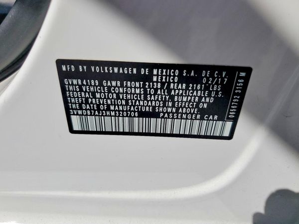 2017 VOLKSWAGEN JETTA