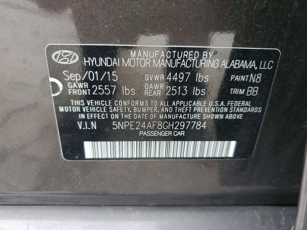 2016 HYUNDAI SONATA