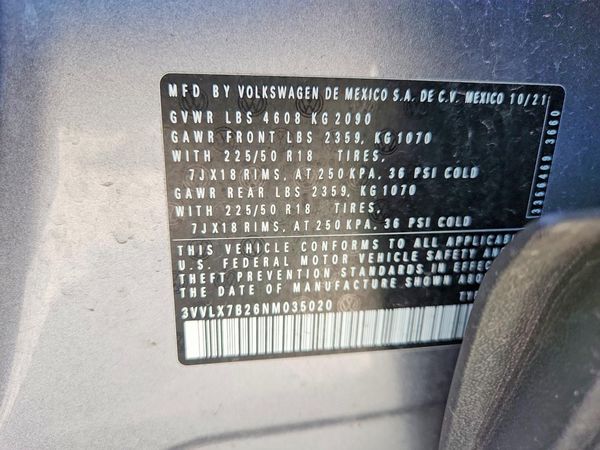 2022 VOLKSWAGEN TAOS SE