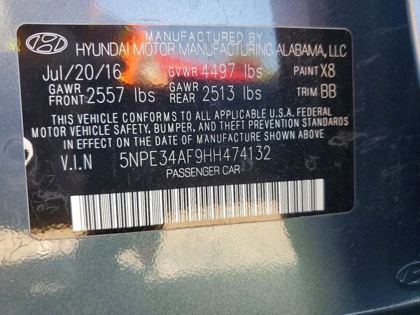 2017 HYUNDAI SONATA