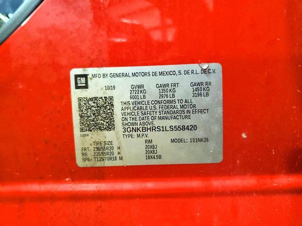 2020 CHEVROLET BLAZER 2LT — VINS