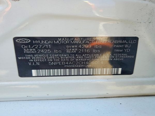 2012 HYUNDAI SONATA