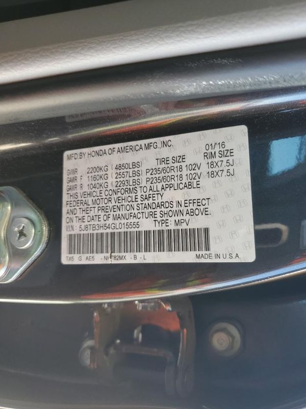 2016 ACURA RDX — VINS