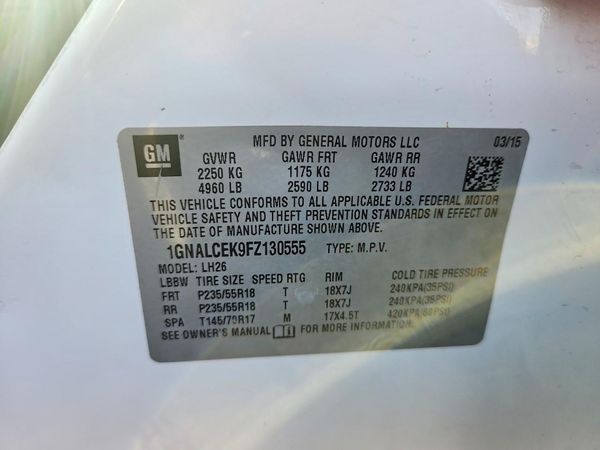 2015 CHEVROLET EQUINOX 2LT