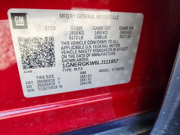 2020 CHEVROLET TRAVERSE LT