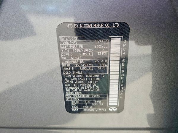 2021 INFINITI QX50 Luxe — VINS