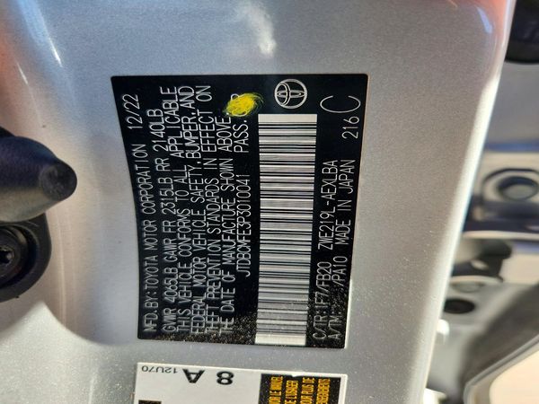 2023 TOYOTA COROLLA L, LE, SE, XLE — VINS