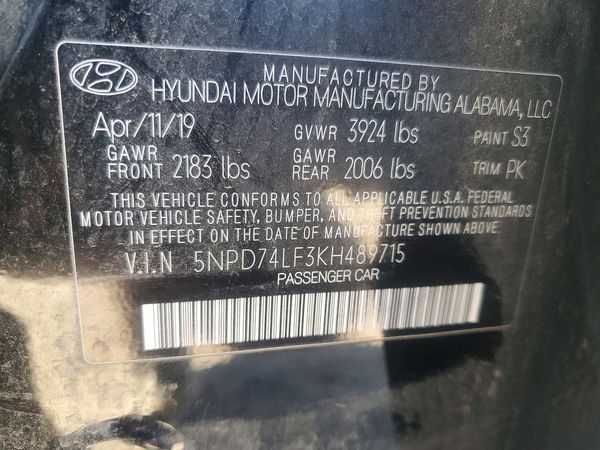 2019 HYUNDAI ELANTRA